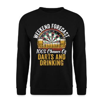 Retro dartboard Dartboard 180 for darts players - Unisex Sweatshirt - black - Front - Alina (178cm) & Michal (187cm)
