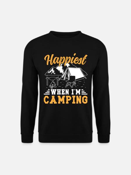 Happiest when i'm Camping - Unisex Sweatshirt - black