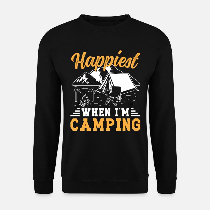 Happiest when i'm Camping - Unisex Sweatshirt - black