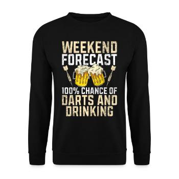 Retro dartboard Dartboard 180 for darts players - Unisex Sweatshirt - black - Front - Alina (178cm) & Michal (187cm)