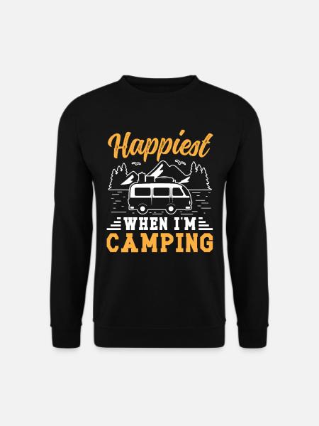 Happiest when i'm Camping - Unisex Sweatshirt - black