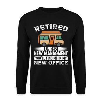 Retired under new Managment new Office - Unisex Sweatshirt - black - Front - Alina (178cm) & Michal (187cm)