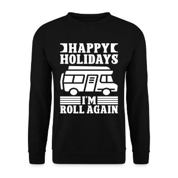 Holidays i'm roll again - Unisex Pullover - Schwarz - Vorne - Alina (178cm) & Michal (187cm)