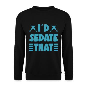 Id Sedate That Nurse Anesthetist Gift Idea - Unisex Sweatshirt - black - Front - Alina (178cm) & Michal (187cm)