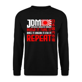 JDM Motorsport Auto Tuning Automotive - Unisex Pullover - Schwarz - Vorne - Alina (178cm) & Michal (187cm)