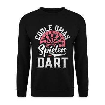 Retro Dartscheibe Dartboard 180 für Dartspieler - Unisex Pullover - Schwarz - Vorne - Alina (178cm) & Michal (187cm)