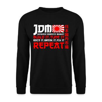 JDM Marché intérieur japonais Automobile - Sweat-shirt Unisexe - noir - Devant - Alina (178cm) & Michal (187cm)