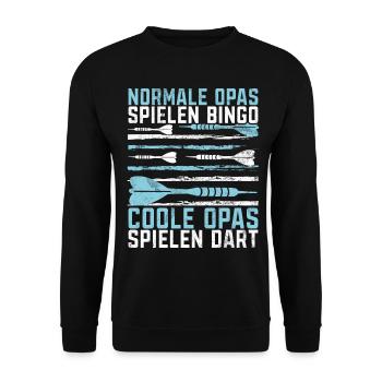 Retro Dartscheibe Dartboard 180 für Dartspieler - Unisex Pullover - Schwarz - Vorne - Alina (178cm) & Michal (187cm)