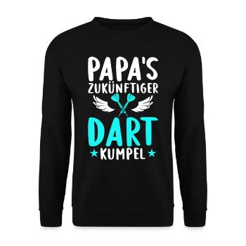 Retro Dartscheibe Dartboard 180 für Dartspieler - Unisex Pullover - Schwarz - Vorne - Alina (178cm) & Michal (187cm)