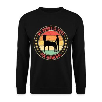 Pinball Pinball Player Pinomenal - Unisex Sweatshirt - black - Front - Alina (178cm) & Michal (187cm)