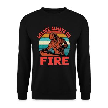 Welder Always On Fire Funny Vintage Welder Gifts - Unisex Sweatshirt - black - Front - Alina (178cm) & Michal (187cm)
