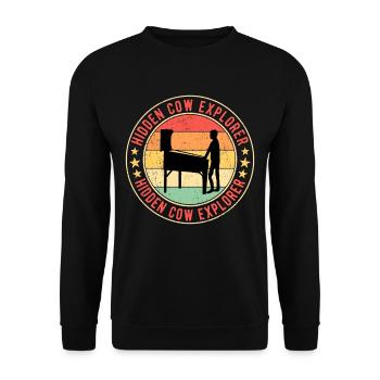 Pinball Flipperspieler Hidden Cow Explorer - Unisex Pullover - Schwarz - Vorne - Alina (178cm) & Michal (187cm)