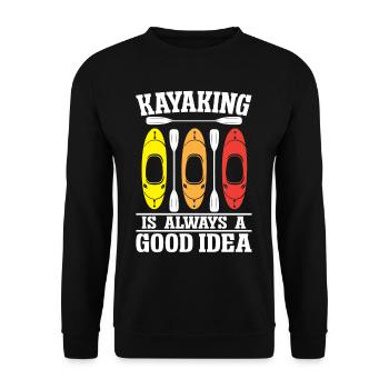 Kayaking is always a good idea - Unisex Sweatshirt - black - Front - Alina (178cm) & Michal (187cm)