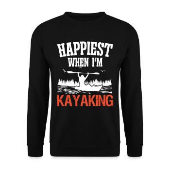 Happiest when i'm Kayaking - Unisex Pullover - Schwarz - Vorne - Alina (178cm) & Michal (187cm)