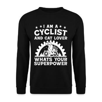 Vététiste et amoureux des chats superpuissance - Sweat-shirt Unisexe - noir - Devant - Alina (178cm) & Michal (187cm)