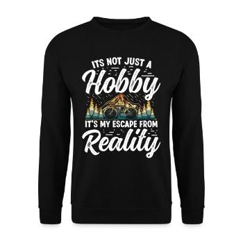 Hobby Mountainbiker and outdoor Design - Unisex Pullover - Schwarz - Vorne - Alina (178cm) & Michal (187cm)