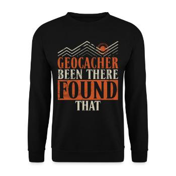 Funny Geocaching GPS Quote Geocacher - Unisex Sweatshirt - black - Front - Alina (178cm) & Michal (187cm)
