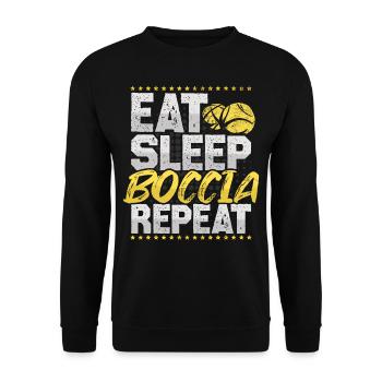 Boccia Eat Sleep Repeat Target Ball Hobby Boccia - Unisex Sweatshirt - black - Front - Alina (178cm) & Michal (187cm)