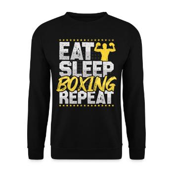 Boxing Eat Sleep Repeat Boxing Ring Hobby Boxing - Unisex Sweatshirt - black - Front - Alina (178cm) & Michal (187cm)
