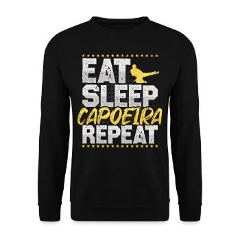 Capoeira Manger Dormir Répéter Arts Martiaux Capoeira - Sweat-shirt Unisexe - noir - Devant - Alina (178cm) & Michal (187cm)