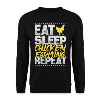 Éleveur de poulet Mangez Dormez Répétez Poulet Éleveur de poulet - Sweat-shirt Unisexe - noir - Devant - Alina (178cm) & Michal (187cm)