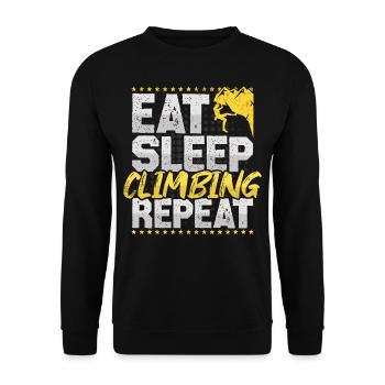 Escalade Manger Dormir Répéter Bloc Hobby Escalade - Sweat-shirt Unisexe - noir - Devant - Alina (178cm) & Michal (187cm)