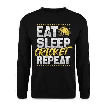 Cricket Manger Dormir Répéter Cricket Cricket - Sweat-shirt Unisexe - noir - Devant - Alina (178cm) & Michal (187cm)