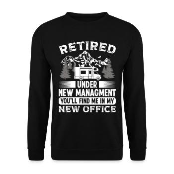 Retired under new Managment new Office - Unisex Sweatshirt - black - Front - Alina (178cm) & Michal (187cm)