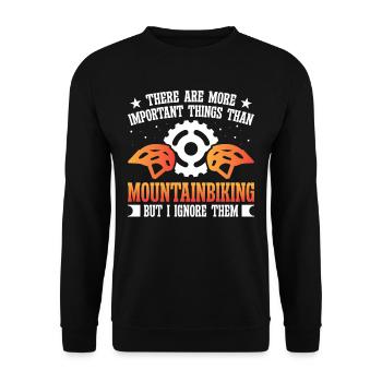 Important Mountain Biking Outdoor Design - Unisex Pullover - Schwarz - Vorne - Alina (178cm) & Michal (187cm)
