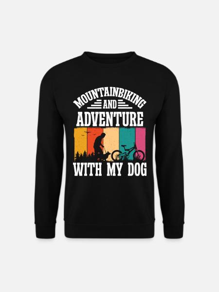 Mountainbiking and Adventure with Dog - Unisex Pullover - Schwarz