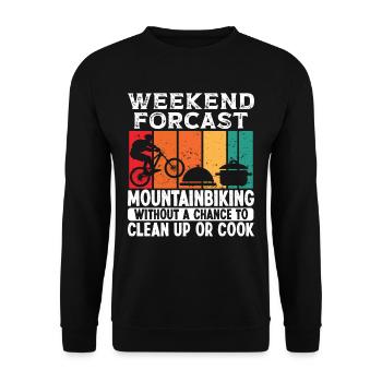 Weekend Forecast Mountainbiking for Men - Unisex Pullover - Schwarz - Vorne - Alina (178cm) & Michal (187cm)