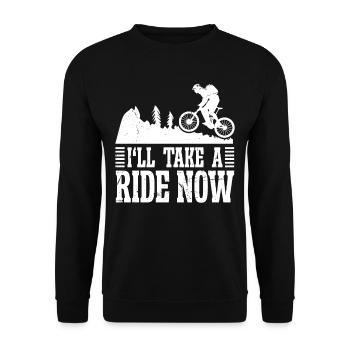 Mountainbiking Outdoor Design Men Women - Unisex Pullover - Schwarz - Vorne - Alina (178cm) & Michal (187cm)
