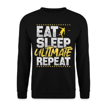 Ultimate Eat Sleep Repeat Frisbee Hobby Ultimate - Unisex Sweatshirt - black - Front - Alina (178cm) & Michal (187cm)