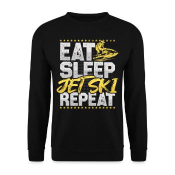 Jet Ski Eat Sleep Repeat Water Sports Hobby Jet Ski - Unisex Sweatshirt - black - Front - Alina (178cm) & Michal (187cm)