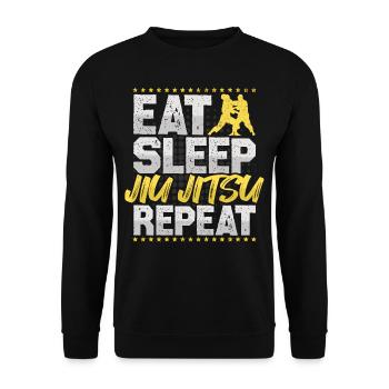 Jiu Jitsu Eat Sleep Repeat Martial Arts Jiu Jitsu - Unisex Sweatshirt - black - Front - Alina (178cm) & Michal (187cm)