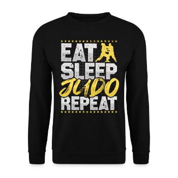 Judo Manger Dormir Répéter Arts Martiaux Arts Martiaux Judo - Sweat-shirt Unisexe - noir - Devant - Alina (178cm) & Michal (187cm)