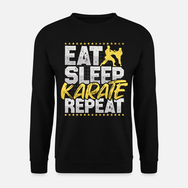 Karate Eat Sleep Repeat Kampfsport Kung Fu Karate - Unisex Pullover - Schwarz