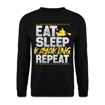 Kayaking Eat Sleep Repeat Paddle Boat Kayak - Unisex Sweatshirt - black - Front - Alina (178cm) & Michal (187cm)