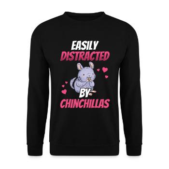 Distrait par le pou laineux de rongeur chinchilla - Sweat-shirt Unisexe - noir - Devant - Alina (178cm) & Michal (187cm)