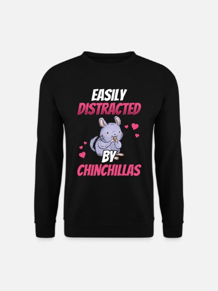 Distrait par le pou laineux de rongeur chinchilla - Sweat-shirt Unisexe - noir