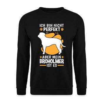 Mein Broholmer ist perfekt Dänische Dogge - Unisex Pullover - Schwarz - Vorne - Alina (178cm) & Michal (187cm)