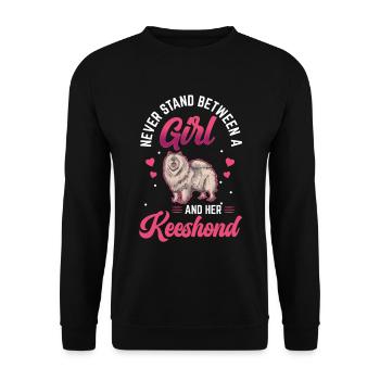 Fille et son Wolfspitz German Keeshond - Sweat-shirt Unisexe - noir - Devant - Alina (178cm) & Michal (187cm)