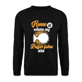 Puffer fish is my home Giant puffer fish - Unisex Sweatshirt - black - Front - Alina (178cm) & Michal (187cm)