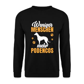 Mehr Podencos spanischer Windhund - Unisex Pullover - Schwarz - Vorne - Alina (178cm) & Michal (187cm)