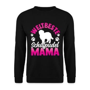 Weltbeste Schafpudel Mama Hütepudel - Unisex Pullover - Schwarz - Vorne - Alina (178cm) & Michal (187cm)