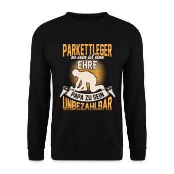 Parkettleger sein ist eine Ehre Fußbodenleger - Unisex Pullover - Schwarz - Vorne - Alina (178cm) & Michal (187cm)