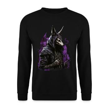 Anubi's God of the Dead Futuristic Gift - Unisex Sweatshirt - black - Front - Alina (178cm) & Michal (187cm)