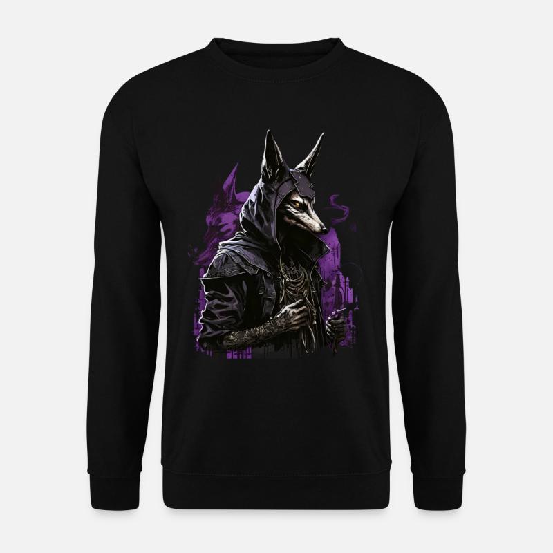 Anubis Totengott Futuristisch Geschenk - Unisex Pullover - Schwarz