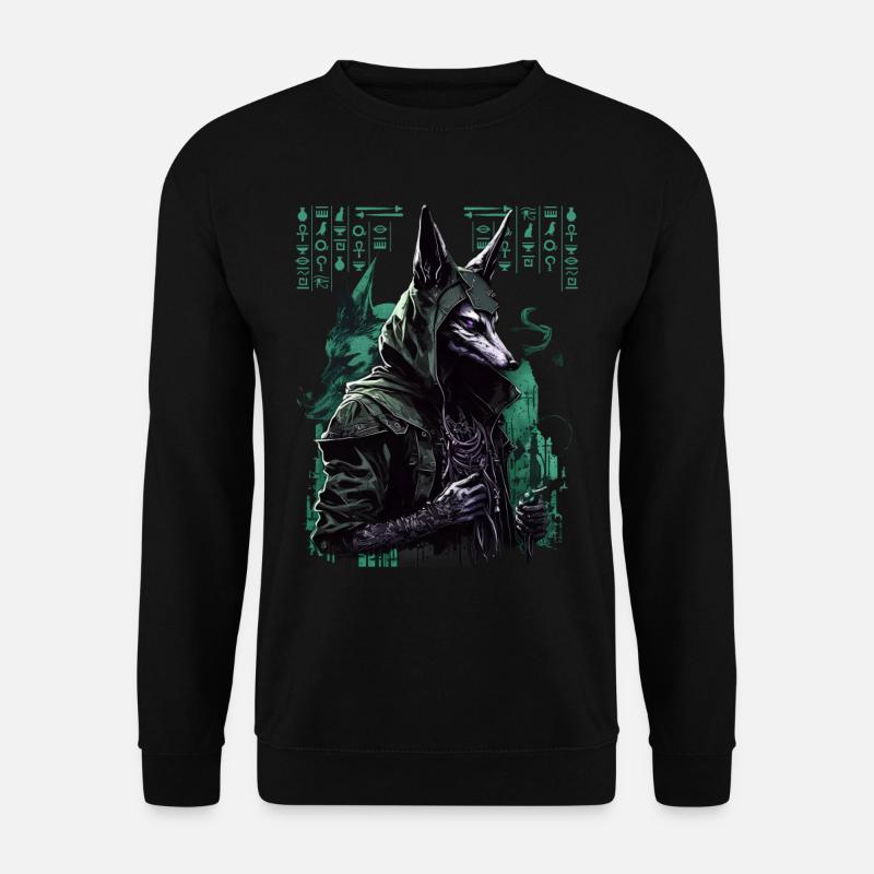 Ägypten Anubis Totengott Futuristisch Geschenk - Unisex Pullover - Schwarz