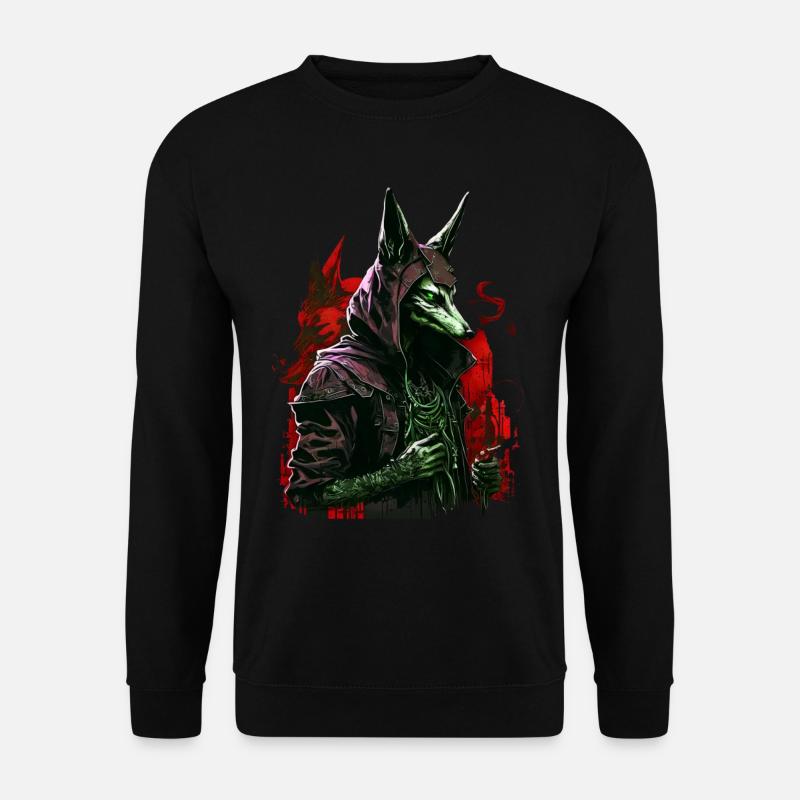 Anubis Totengott Futuristisch Geschenk - Unisex Pullover - Schwarz